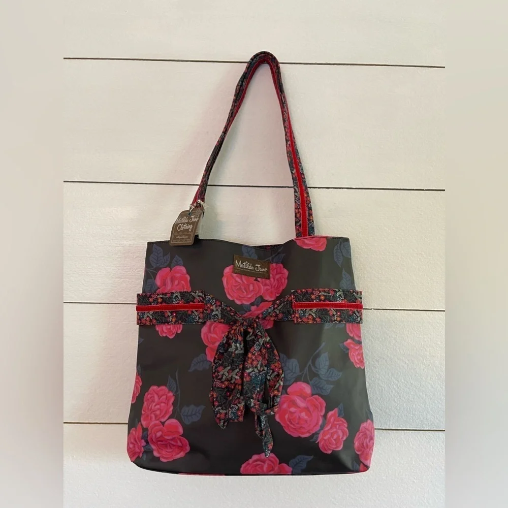 Matilda Jane Heart Strings Black & Pink Tote NWT
